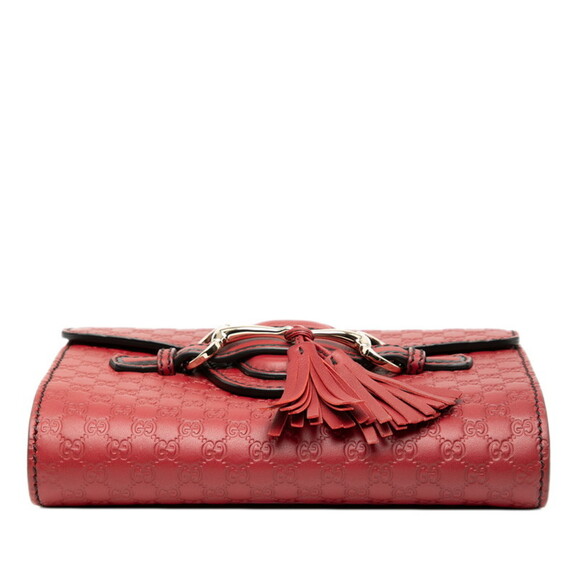 GUCCI Authentic Red Leather Horsebit Shoulder Bag - Picture 3 of 6